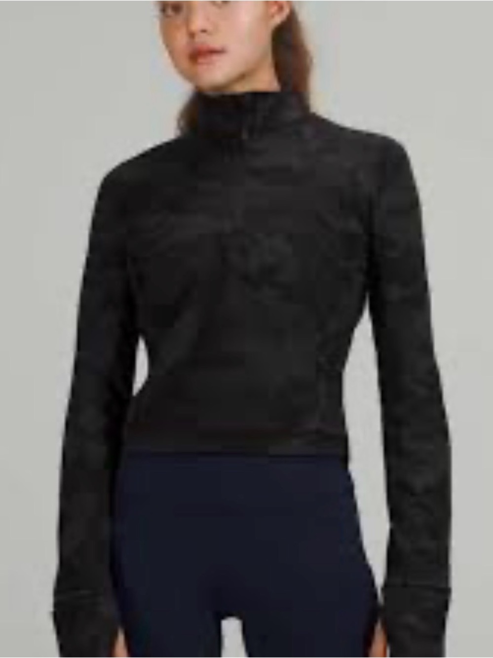 lululemon athletica Black Quarter-Zip Turtleneck Sweater